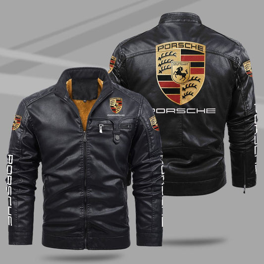 Porsche Jacket Porsche Fleece Leather Jacket V54 - XS / Black