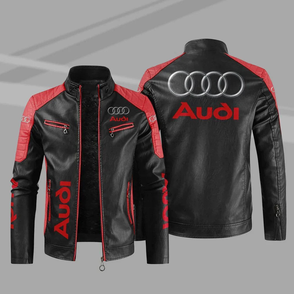 Audi Jacke Audi Sport Lederjacke V22 - Schwarz Rot / M