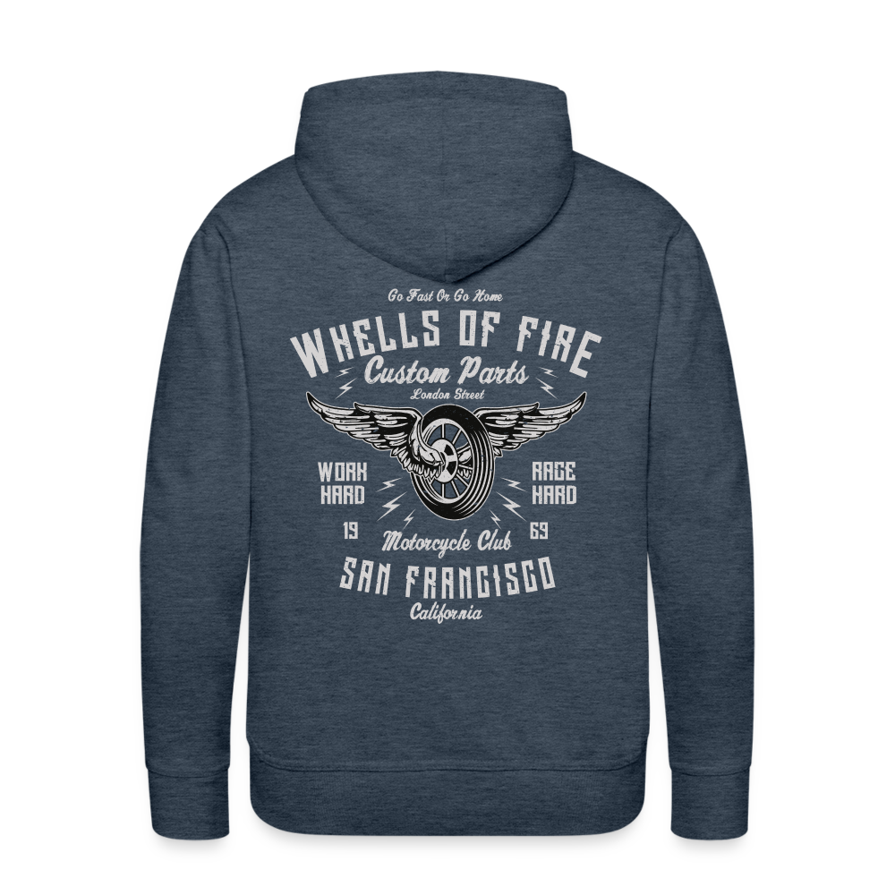 Wheels of fire 01 Men’s Premium Hoodie - heather denim