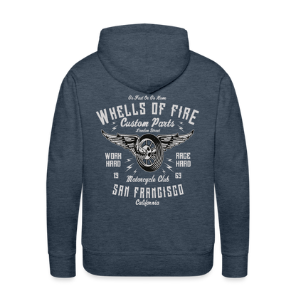 Wheels of fire 01 Men’s Premium Hoodie - heather denim