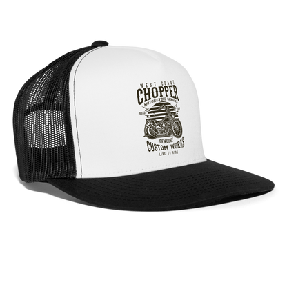 west coast chopper Trucker Cap - white/black