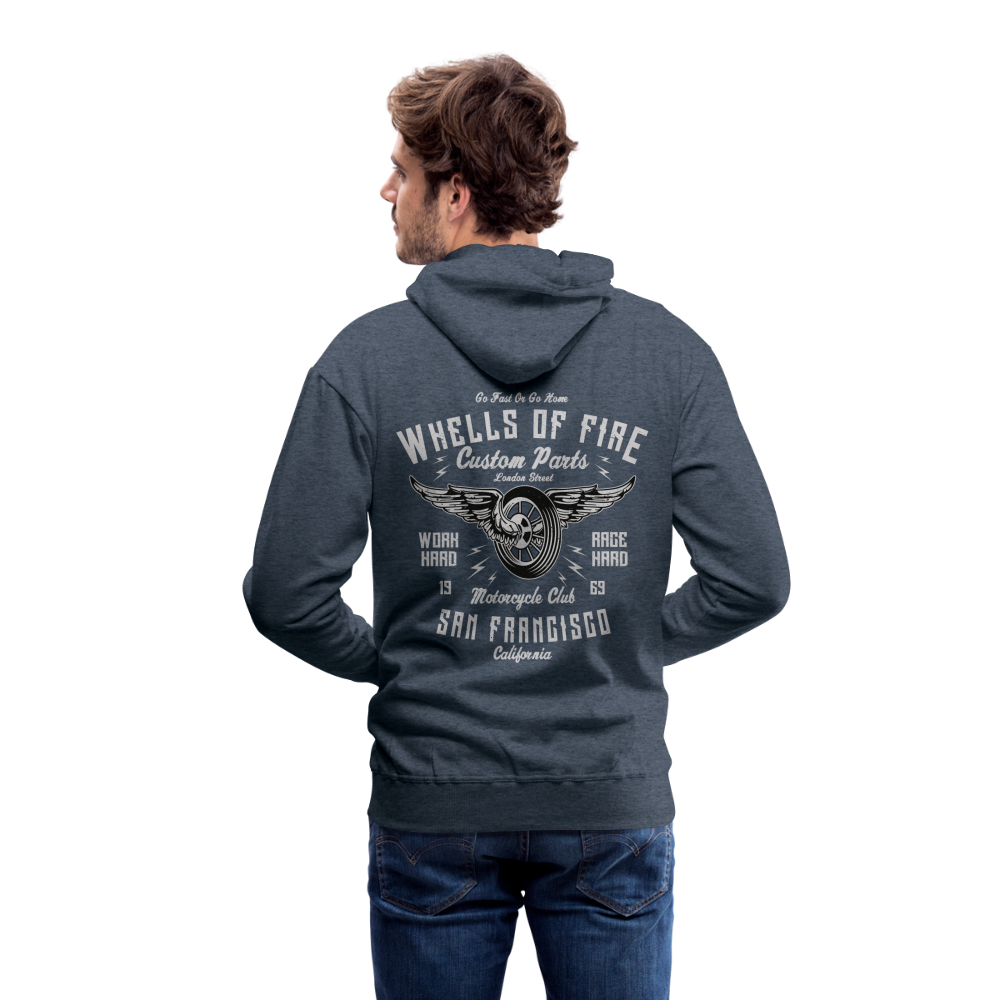 Wheels of fire 01 Men’s Premium Hoodie - heather denim