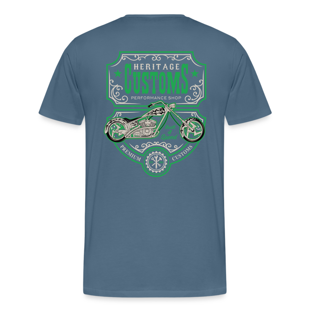 mechanic label Men’s Premium T-Shirt - steel blue