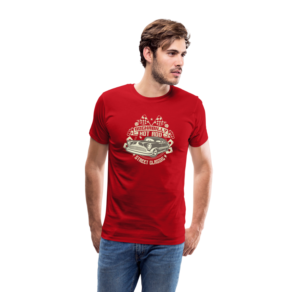 Rockabilly Hotrod Men’s Premium T-Shirt - red