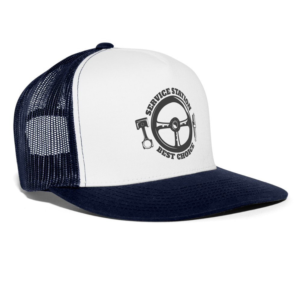 car service station Trucker Cap - white/navy