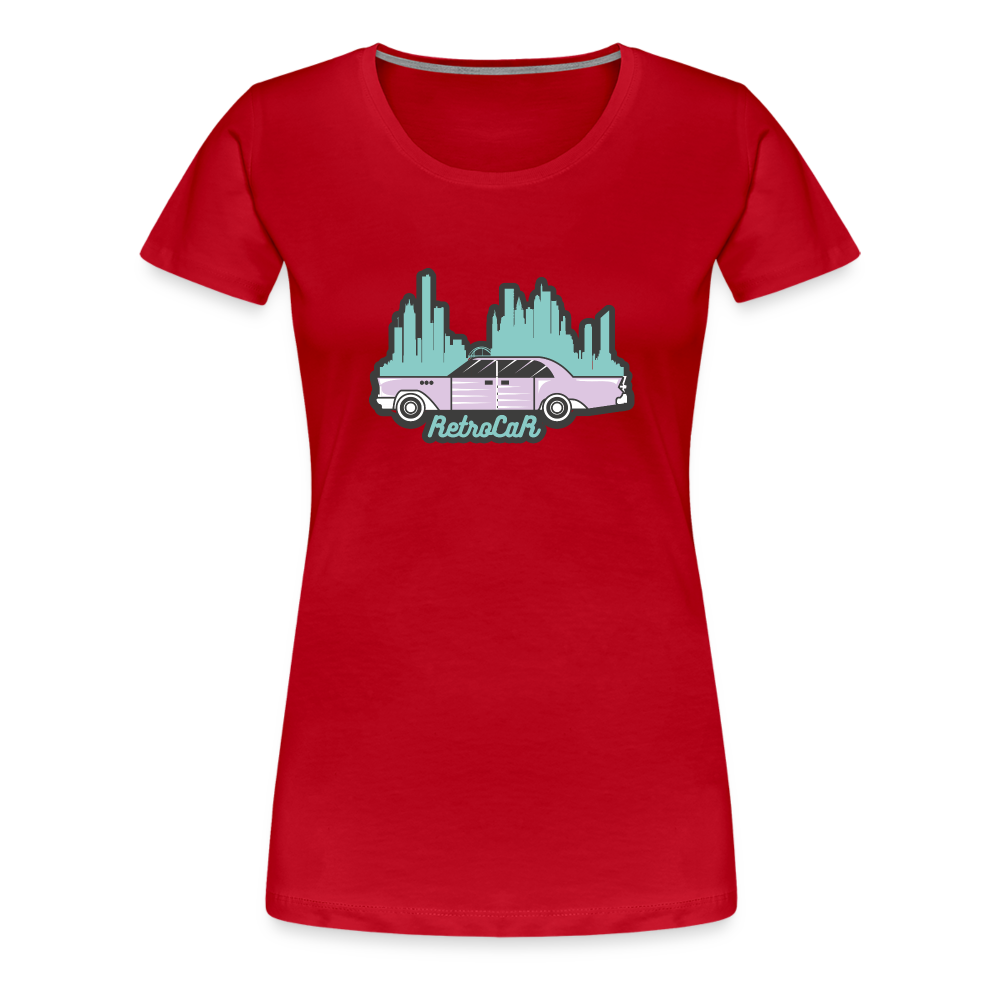 Retro Cars Women’s Premium T-Shirt - red