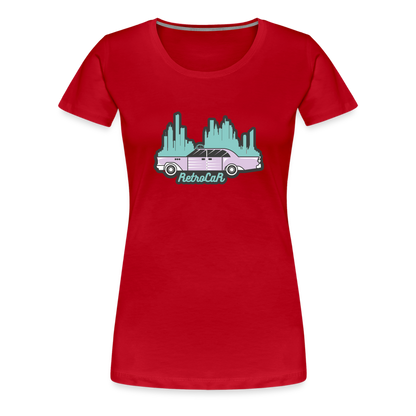 Retro Cars Women’s Premium T-Shirt - red