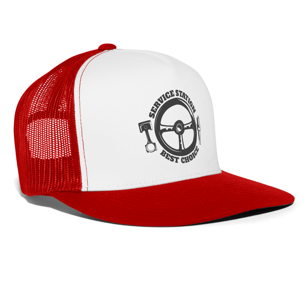 car service station Trucker Cap - white/red