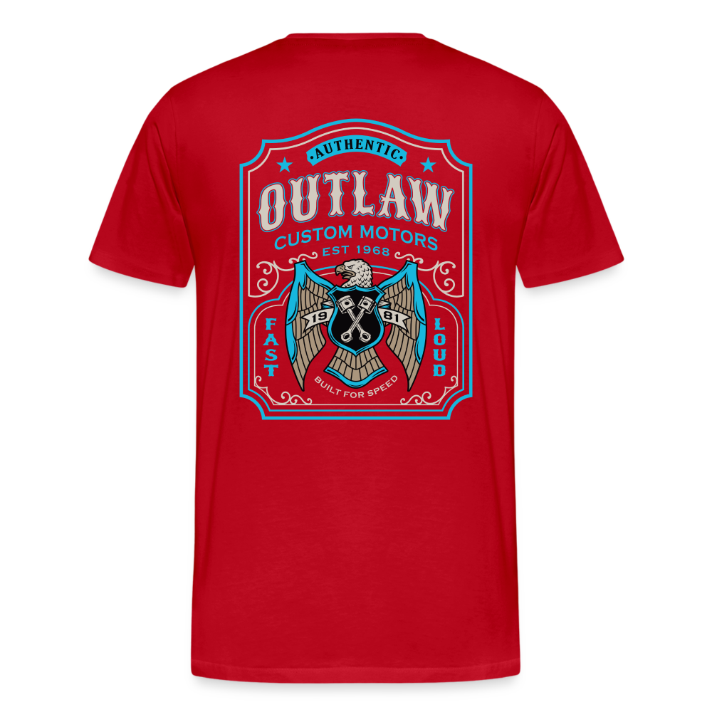 Outlaw Bike mechanic label Men’s Premium T-Shirt - red