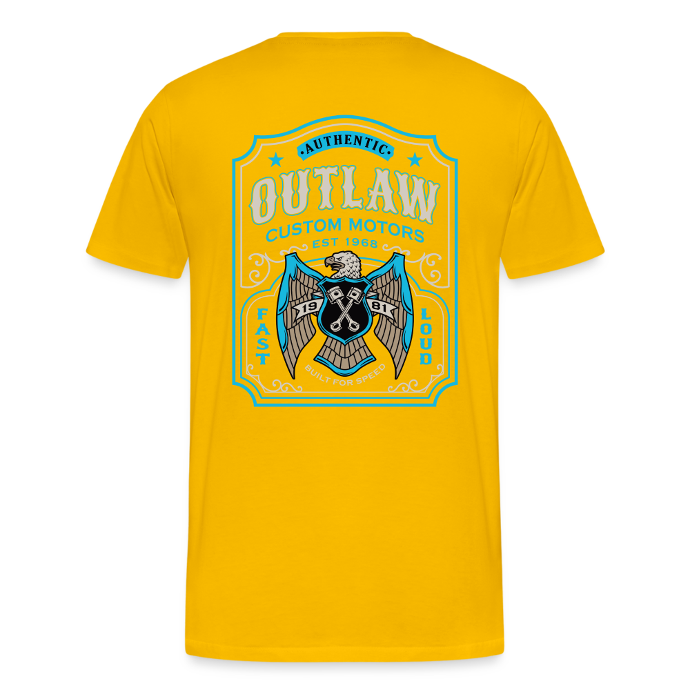 Outlaw Bike mechanic label Men’s Premium T-Shirt - sun yellow