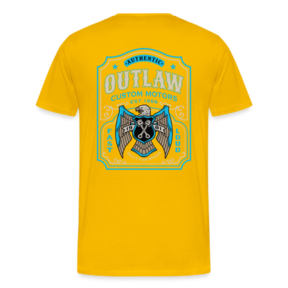 Outlaw Bike mechanic label Men’s Premium T-Shirt - sun yellow