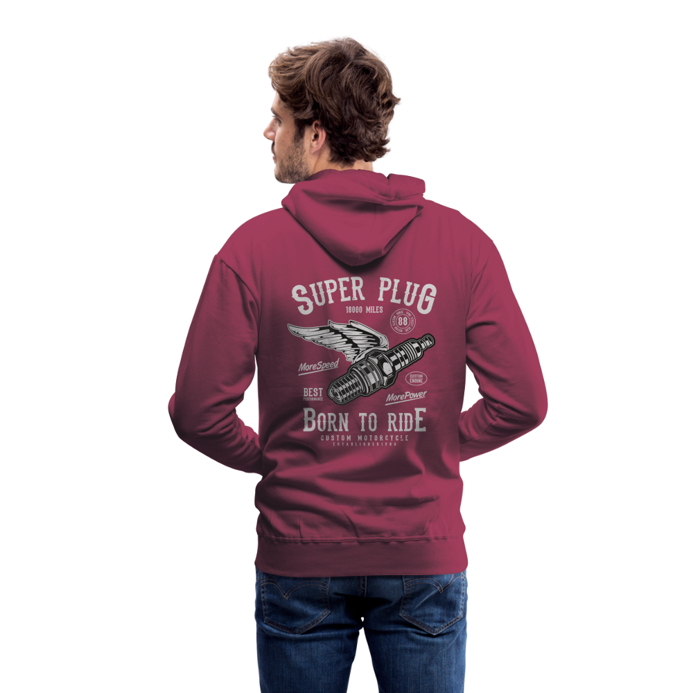 Super Plug Men’s Premium Hoodie - bordeaux