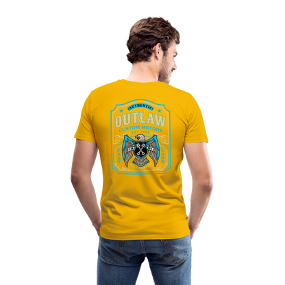 Outlaw Bike mechanic label Men’s Premium T-Shirt - sun yellow