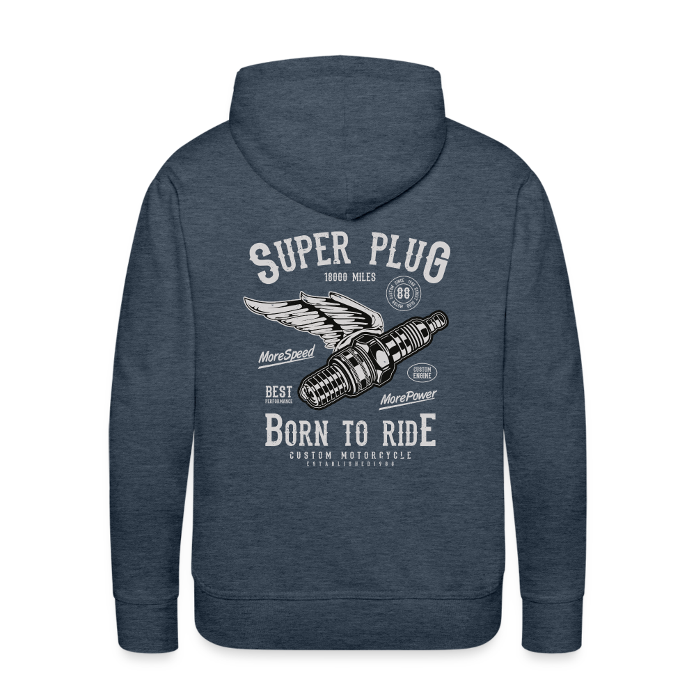 Super Plug Men’s Premium Hoodie - heather denim