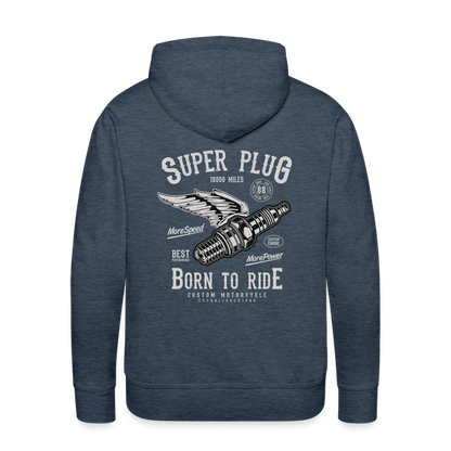 Super Plug Men’s Premium Hoodie - heather denim