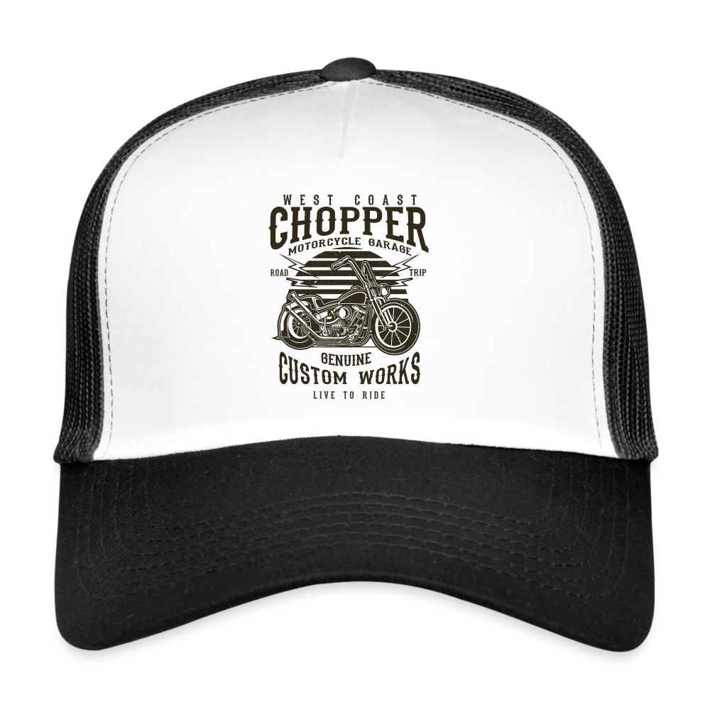 west coast chopper Trucker Cap - white/black