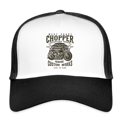 west coast chopper Trucker Cap - white/black