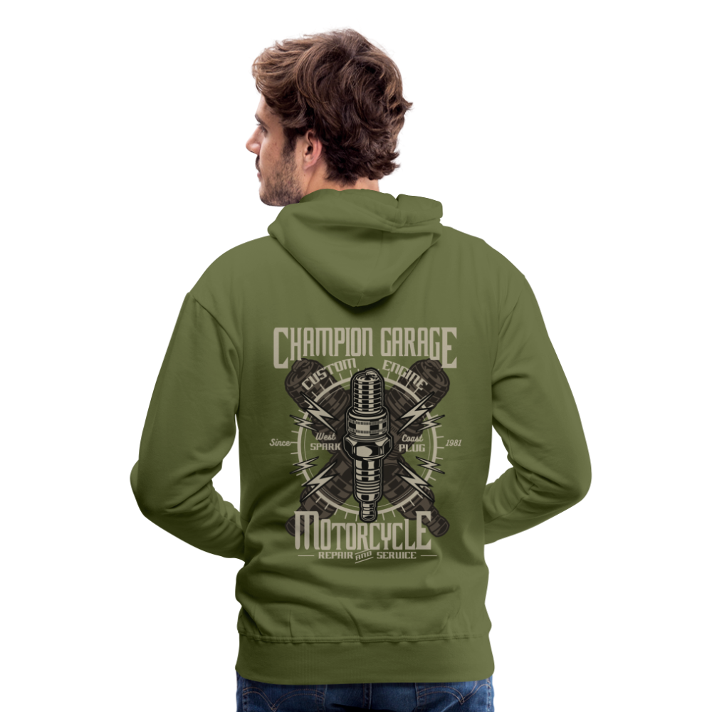 Spark Plug Men’s Premium Hoodie - olive green