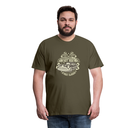 Rockabilly Hotrod Men’s Premium T-Shirt - khaki