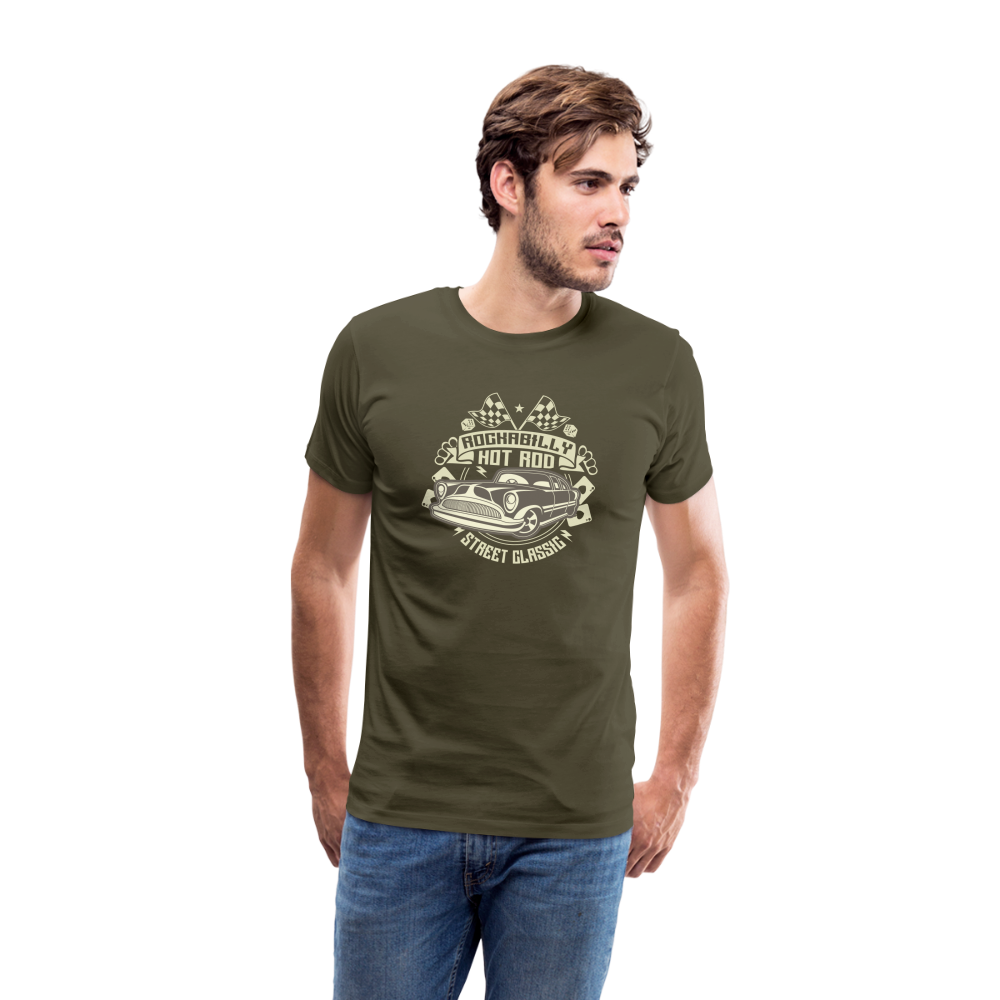 Rockabilly Hotrod Men’s Premium T-Shirt - khaki