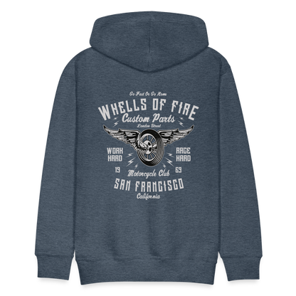 Wheels of fire 01 Men’s Premium Hoodie - heather denim