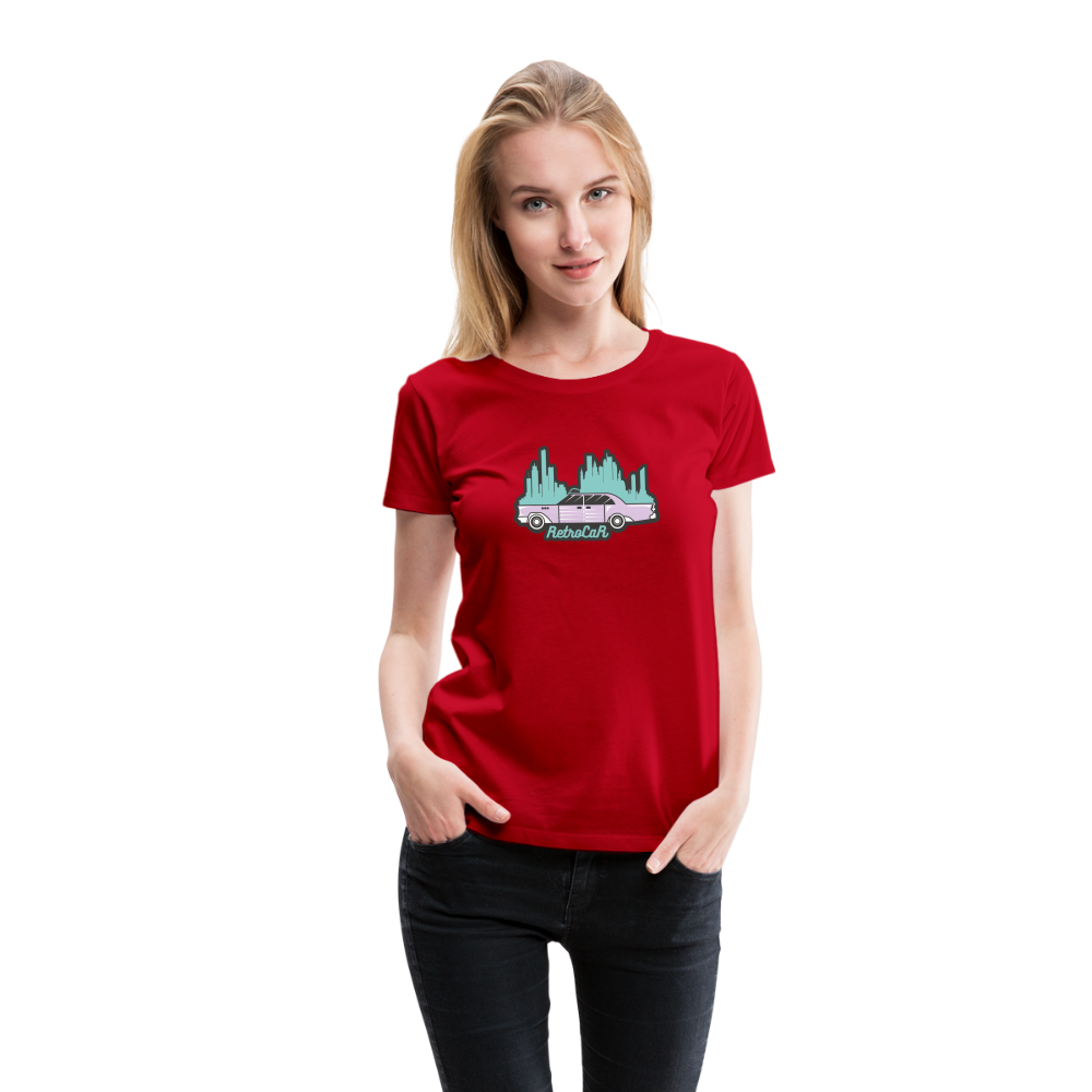 Retro Cars Women’s Premium T-Shirt - red