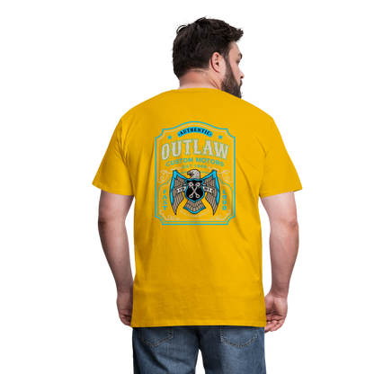 Outlaw Bike mechanic label Men’s Premium T-Shirt - sun yellow