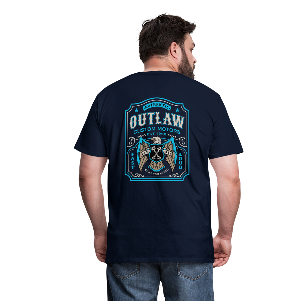 Outlaw Bike mechanic label Men’s Premium T-Shirt - navy