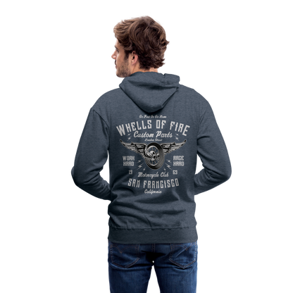 Wheels of fire 01 Men’s Premium Hoodie - heather denim