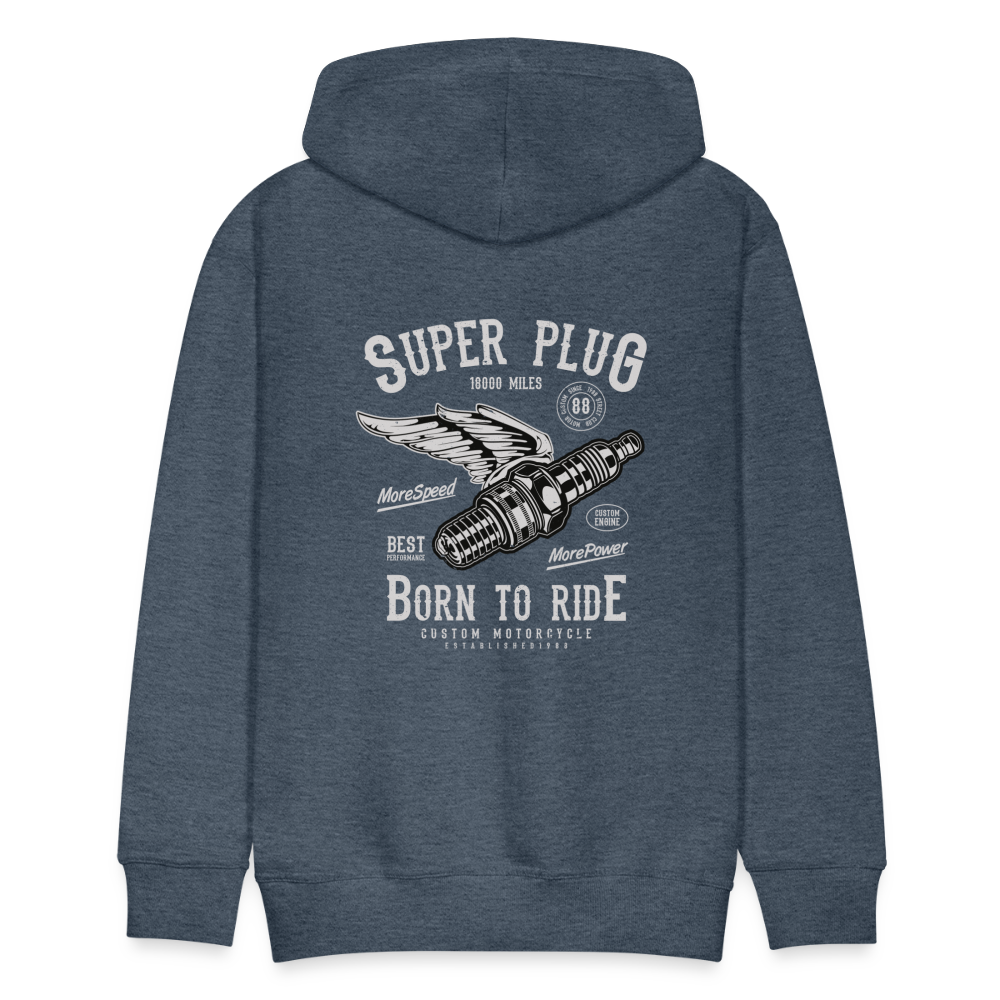 Super Plug Men’s Premium Hoodie - heather denim