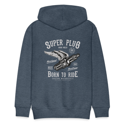 Super Plug Men’s Premium Hoodie - heather denim