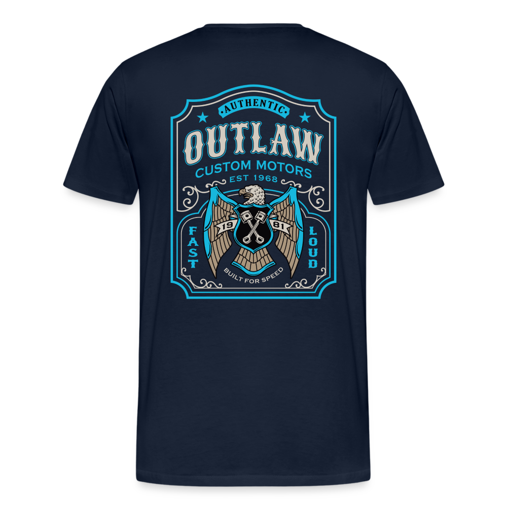 Outlaw Bike mechanic label Men’s Premium T-Shirt - navy