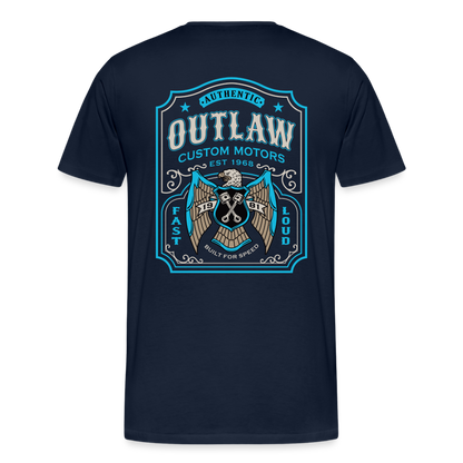 Outlaw Bike mechanic label Men’s Premium T-Shirt - navy