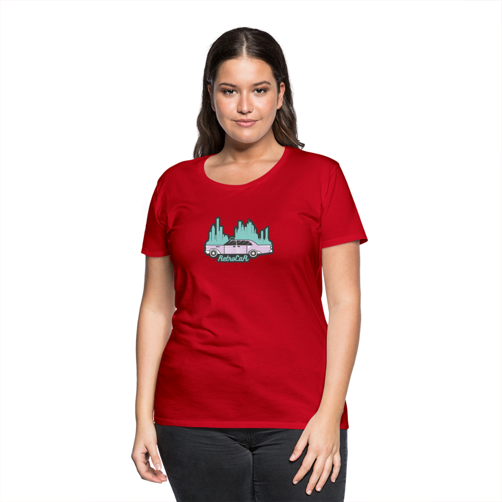 Retro Cars Women’s Premium T-Shirt - red