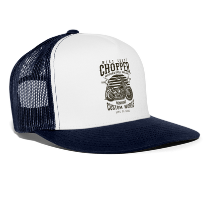 west coast chopper Trucker Cap - white/navy