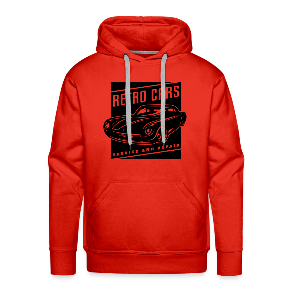 retro car services emblem Men’s Premium Hoodie - red