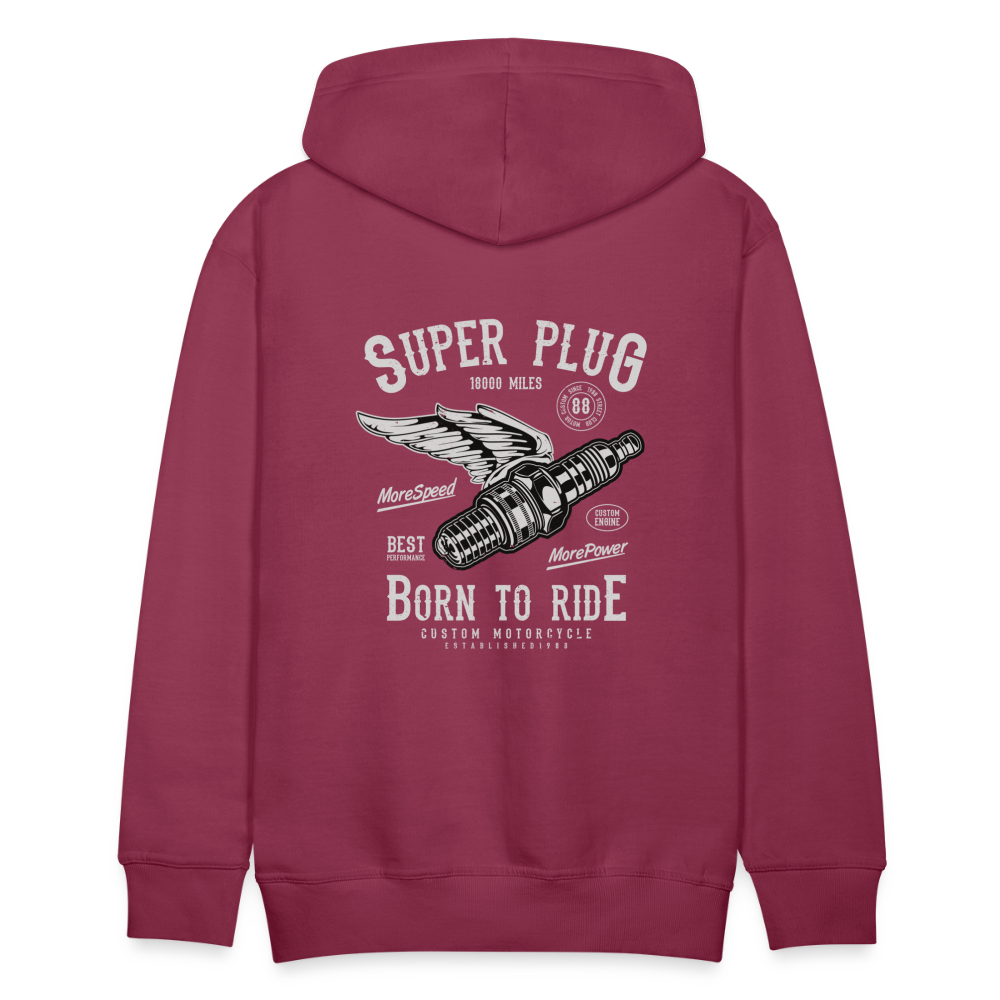 Super Plug Men’s Premium Hoodie - bordeaux