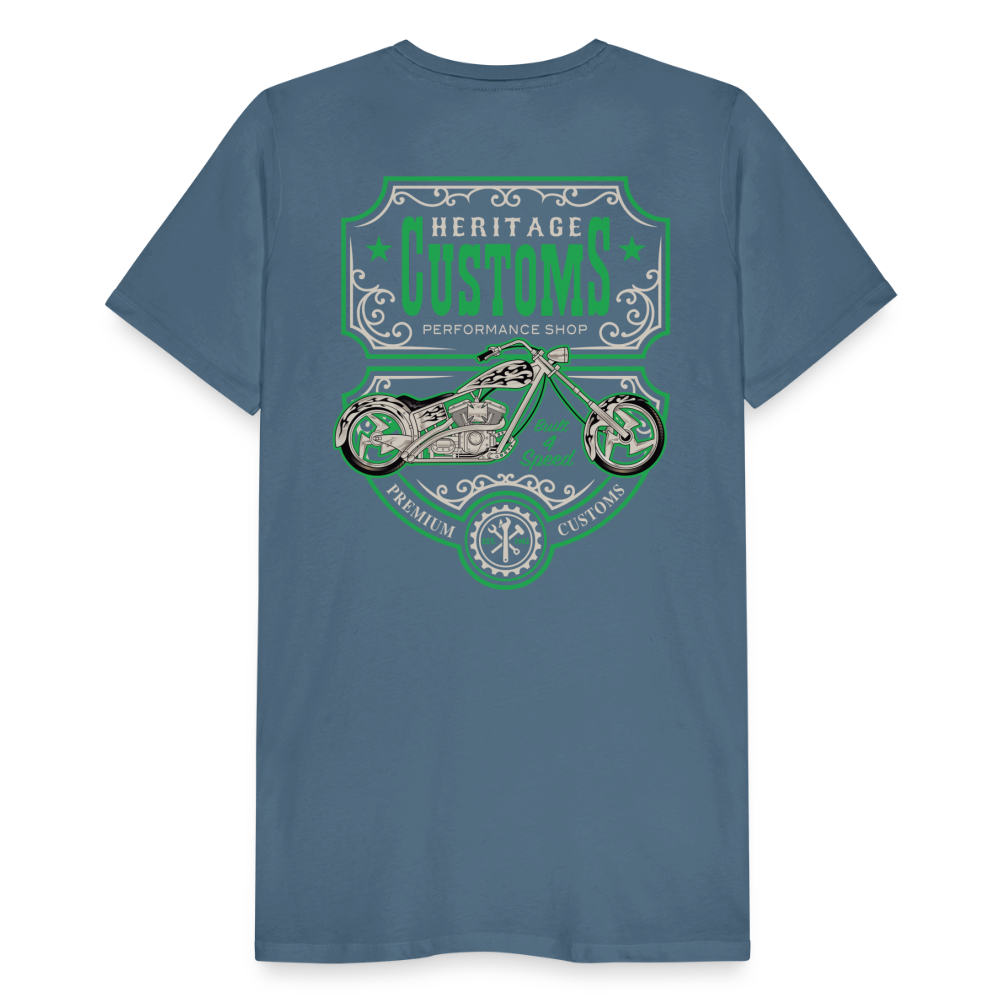 mechanic label Men’s Premium T-Shirt - steel blue