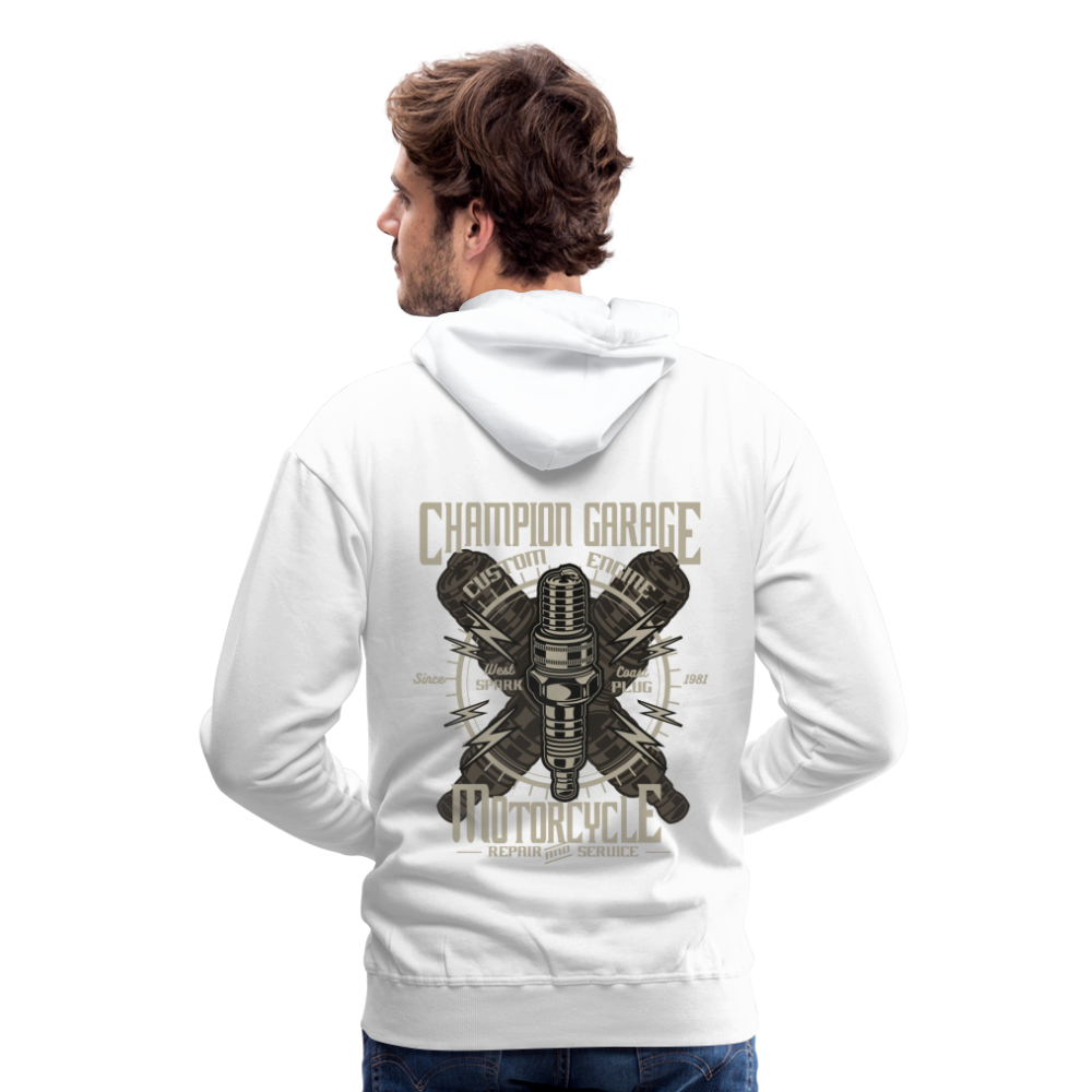 Spark Plug Men’s Premium Hoodie - white