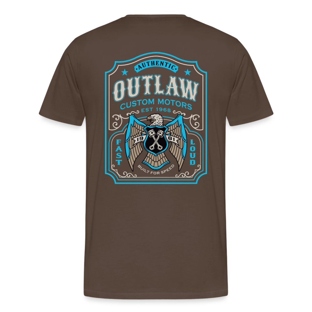 Outlaw Bike mechanic label Men’s Premium T-Shirt - noble brown