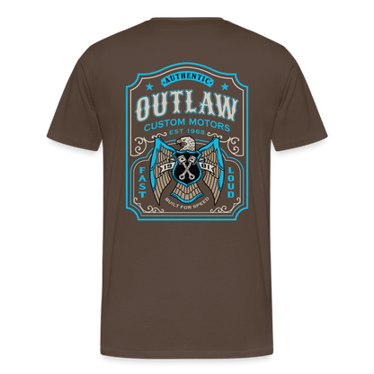 Outlaw Bike mechanic label Men’s Premium T-Shirt - noble brown