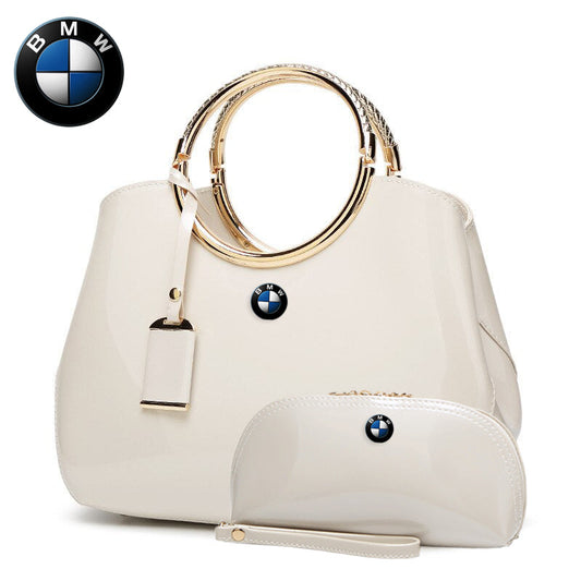 BMW Deluxe Women Handbag With Free Matching Wallet - Beige