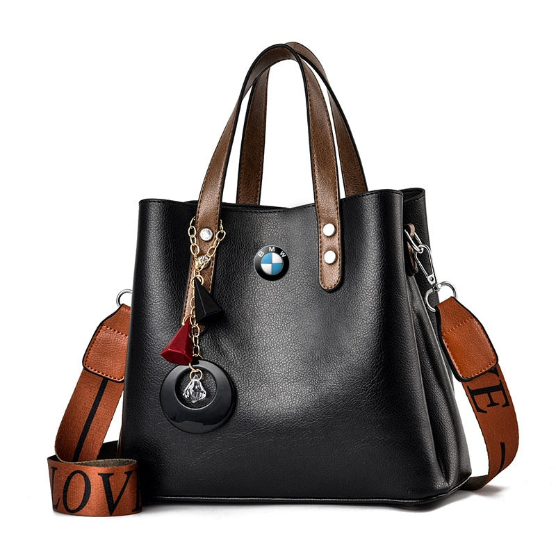 BMW Luxury Leather Women Handbag - Black