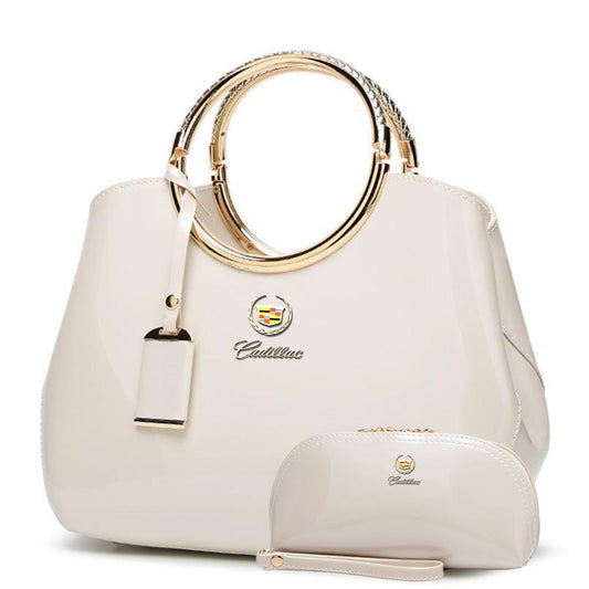 Cadillac Deluxe Women Handbag With Free Matching Wallet - Beige