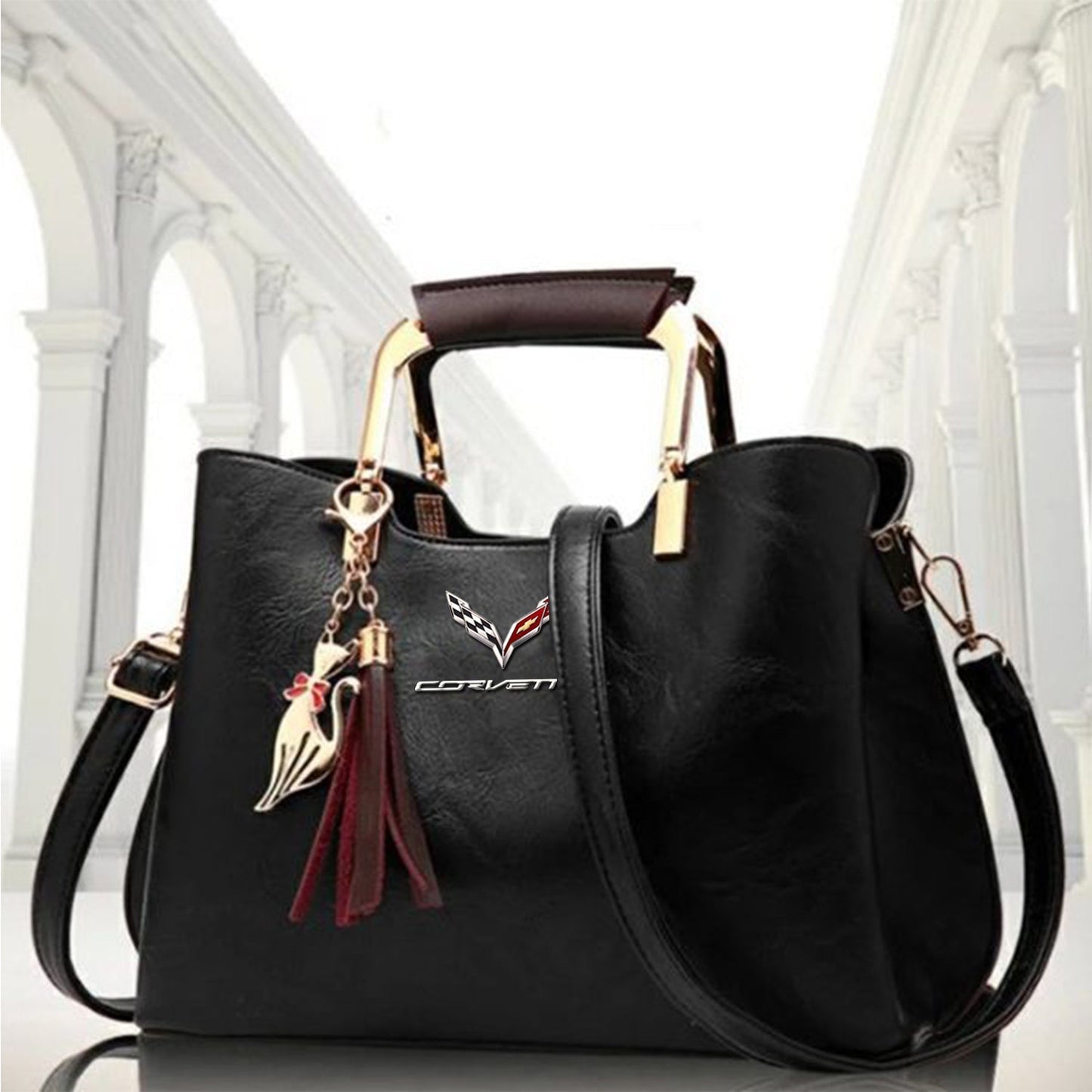 Corvette Deluxe Handbag For Women - Black