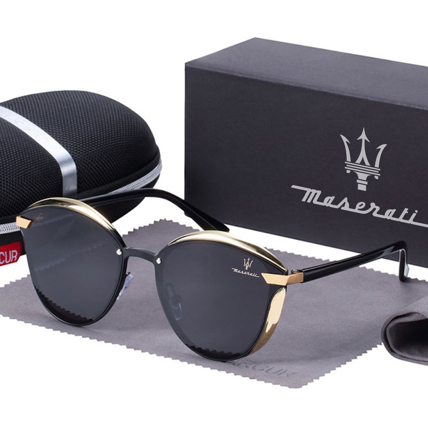 Maserati Unisex Polarized Sunglasses - Black