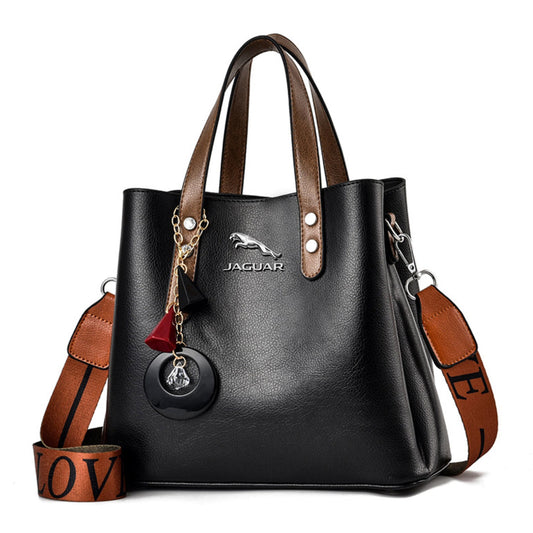 Neue Jaguar Luxus-Lederhandtasche für Damen - Schwarz