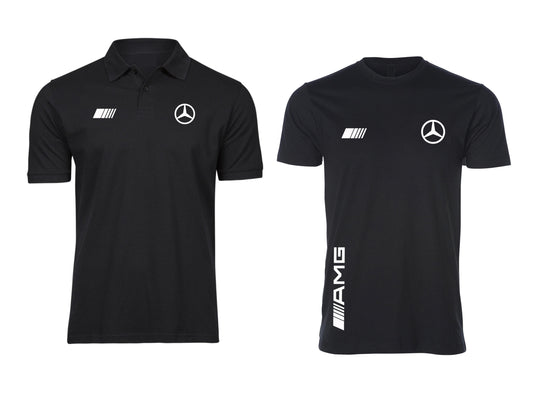 AMG Mercedes Half Sleeves T-Shirts Set - XS / Black