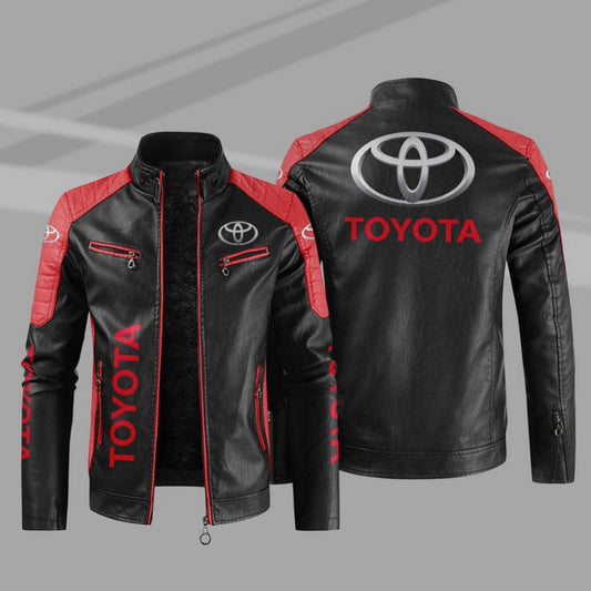 Toyota Jacket Toyota Sport Leather Jacket V08 - Black/Red / XS