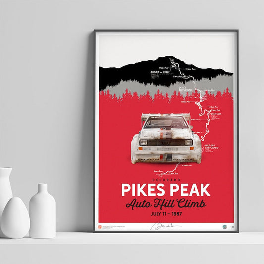 Audi Quattro S1 Pikes Peak 1987 Collectors Poster - 40x60cm